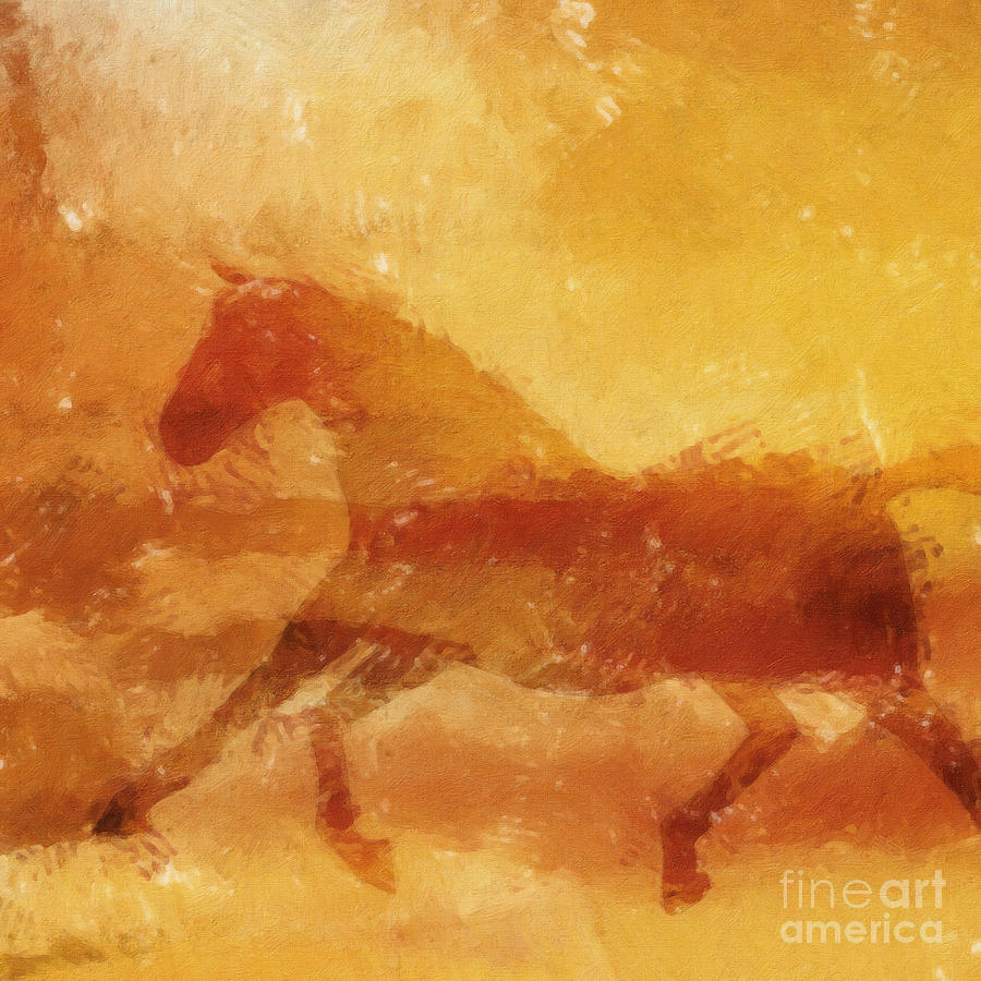 Horse in the move Painting by Lutz Baar