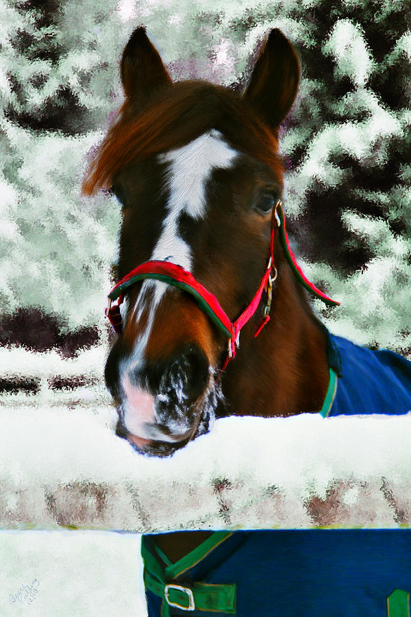 Horse in the Snow Painting by Bruce Nutting