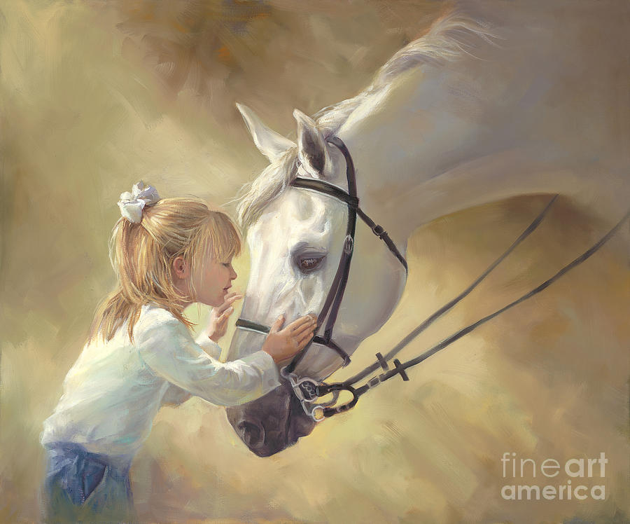 Horse Painting - Horse Kisses by Laurie Snow Hein