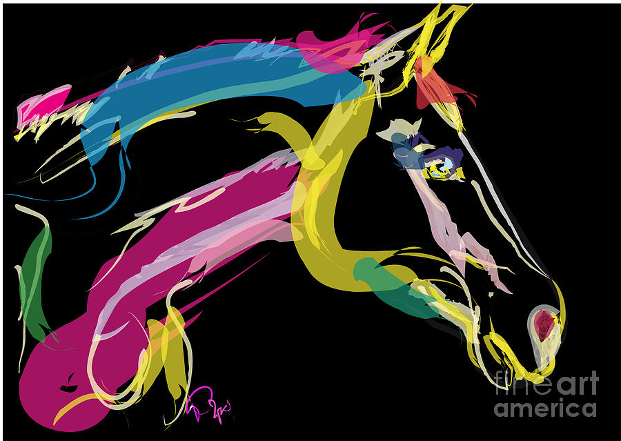 Horse- Lovely colours Painting by Go Van Kampen