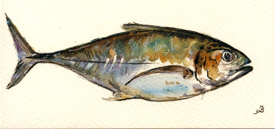 Fish Painting - Horse mackerel by Juan  Bosco