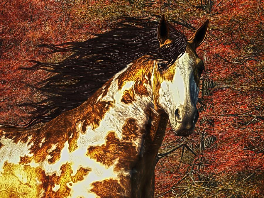 Horse of Autumn Colors Digital Art by Daniel Eskridge