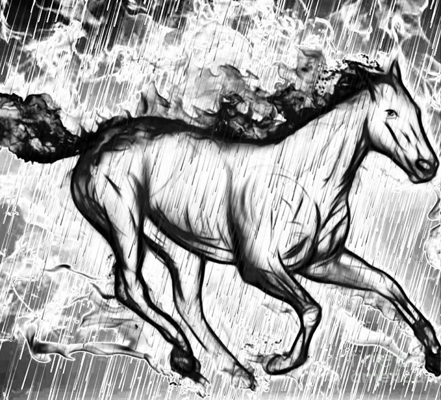 Horse Of Fire And Rain 2 Digital Art by Gayle Price Thomas