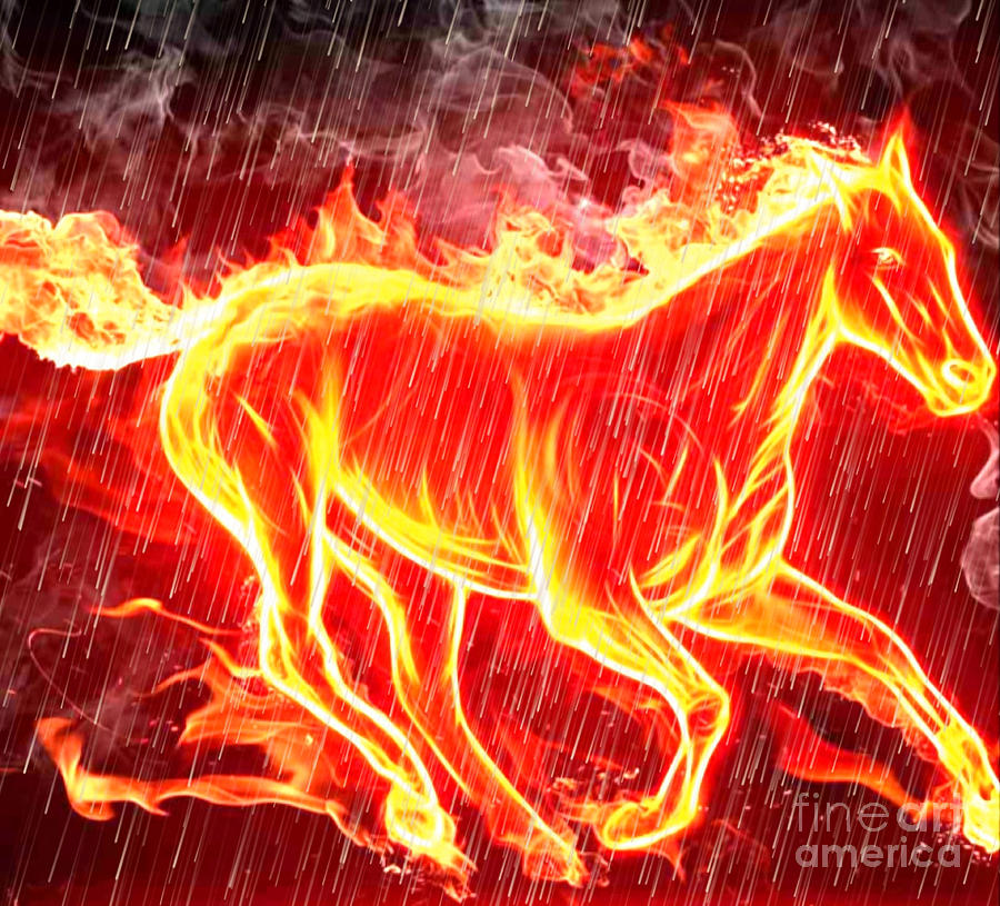 Horse Of Fire And Rain Digital Art by Gayle Price Thomas