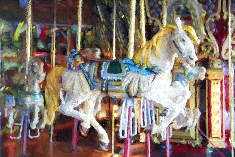 Horse On Carousel Photograph by Alice Gipson