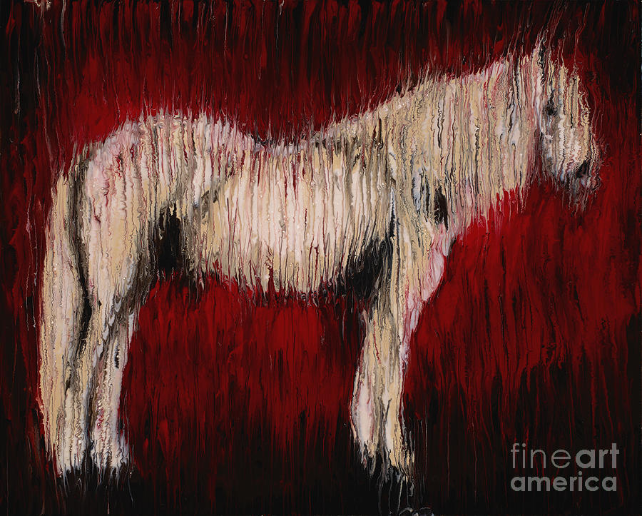 Abstract Painting - Horse on Red by Scott Lindner