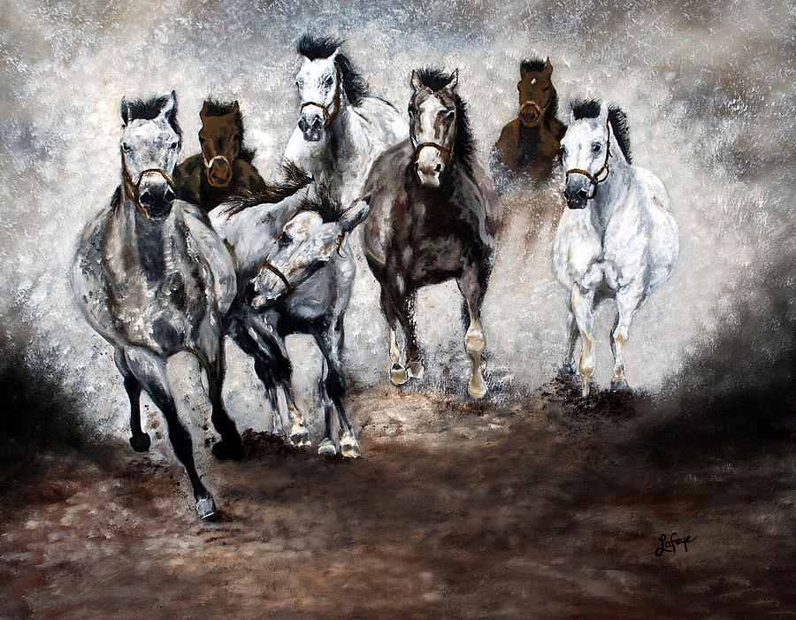 Horse Paintings Thunder Painting by Robert Lafaye | Fine Art America