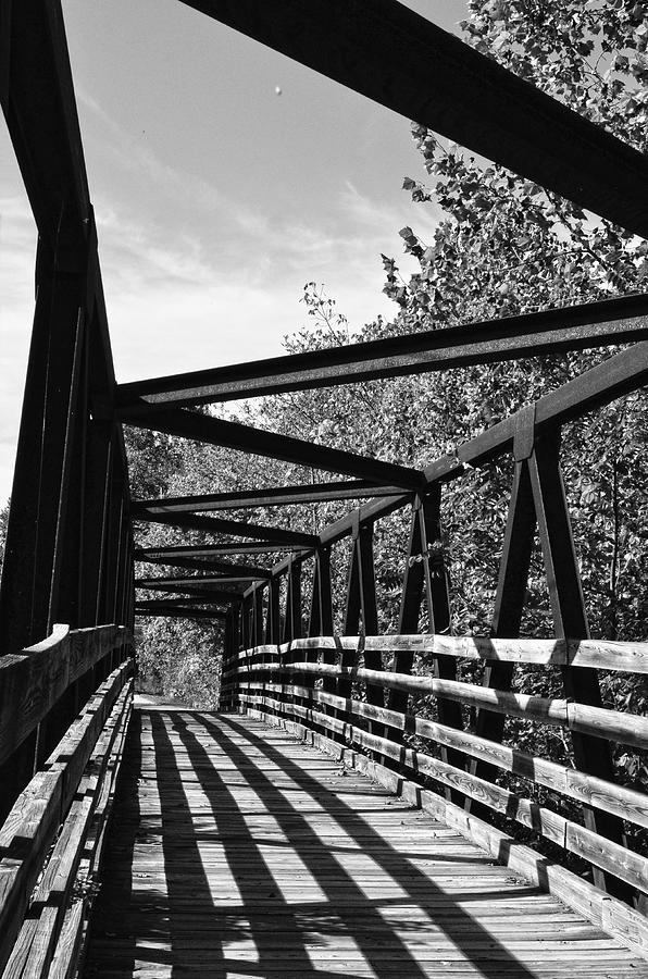 Horse Pen Creek Bridge Black and White Photograph by Sandi OReilly