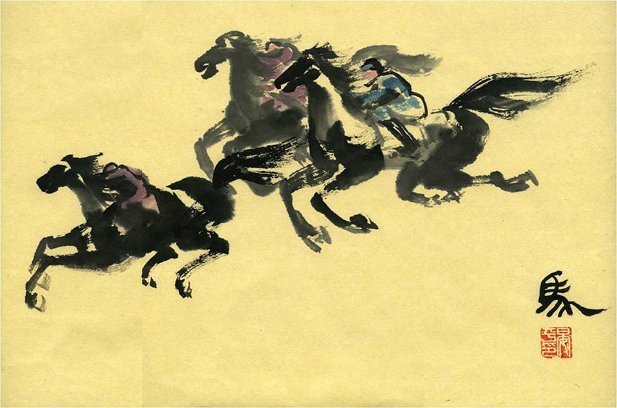 Horse  Painting by Ping Yan