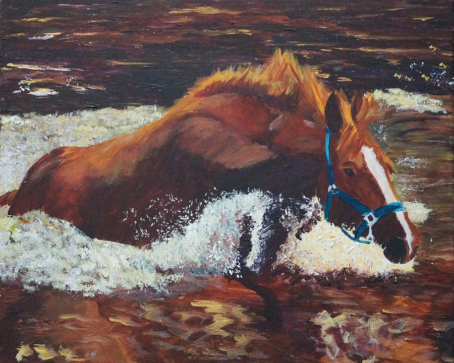 Horse Painting - Horse Play by Frankie Picasso