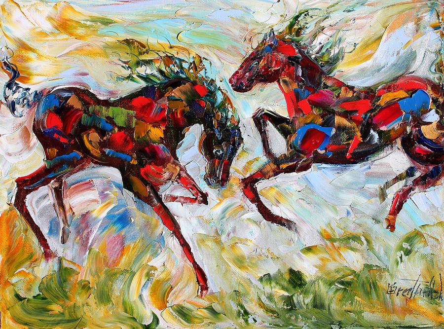 Animal Painting - Horse Play by Karen Tarlton