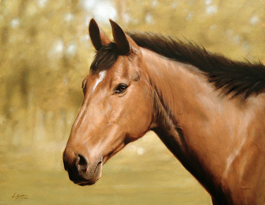 Horse portrait II Painting by John Silver
