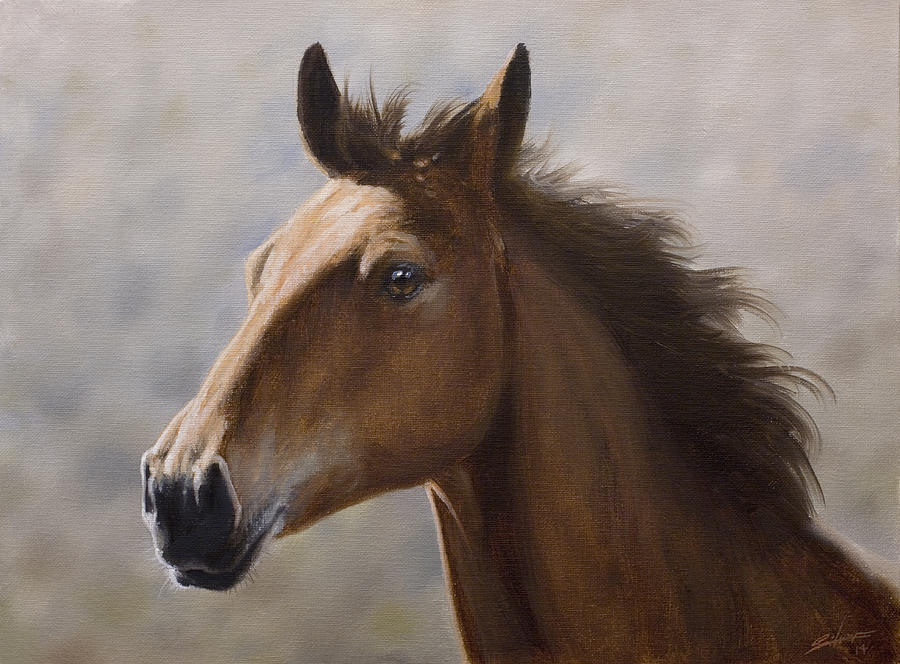 Horse portrait III Painting by John Silver