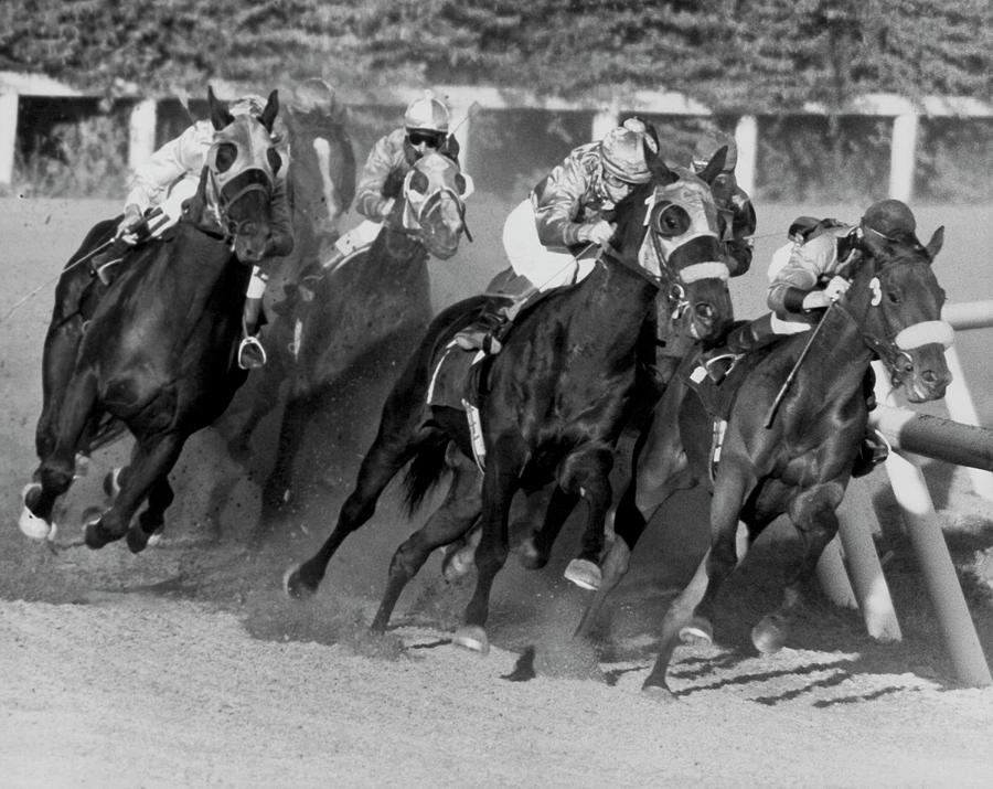Horse Race At Playfair Photograph by Underwood Archives