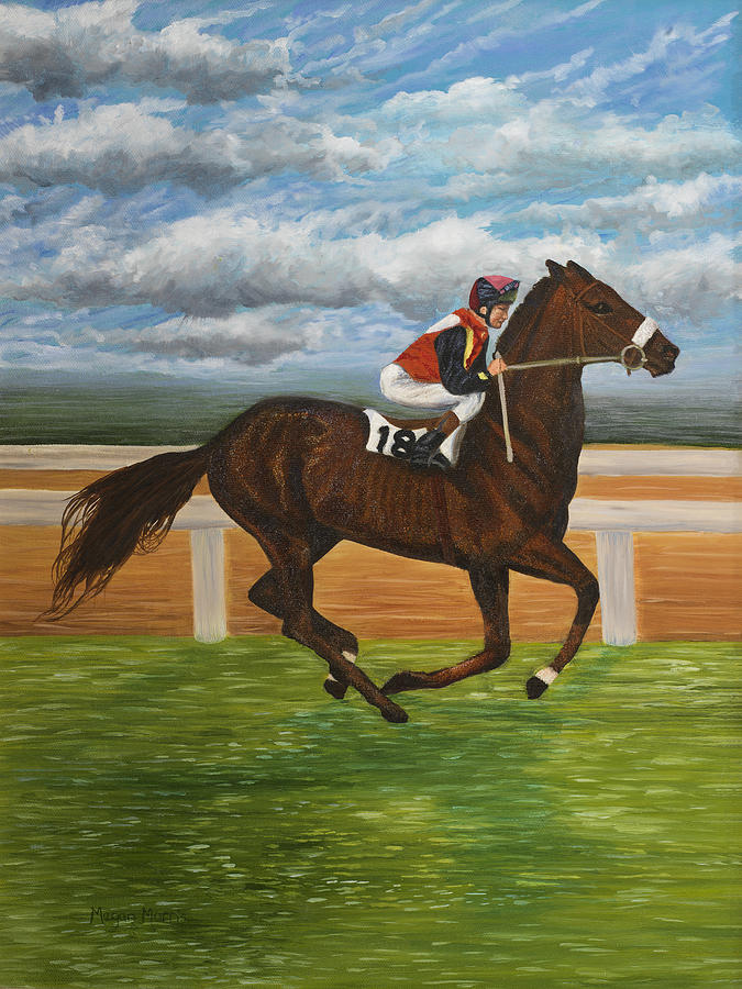 Horse Painting - Horse Race by Megan Morris Collection