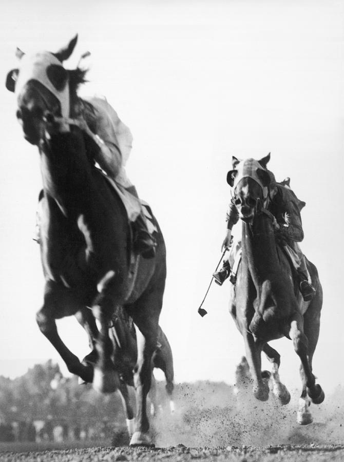 Horse Racing At Tanforan Track Photograph by Underwood Archives