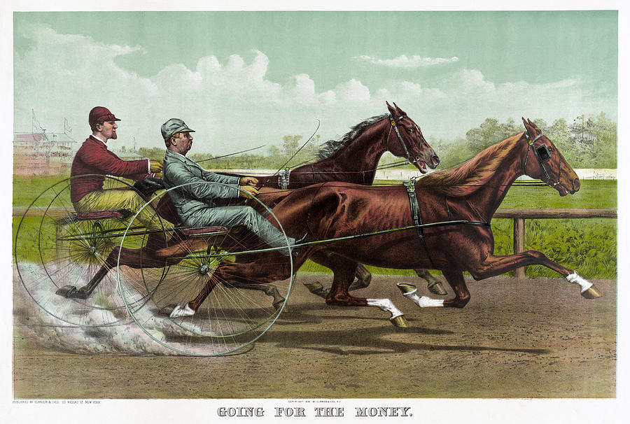Horse Racing, C1891 Painting by Currier and Ives
