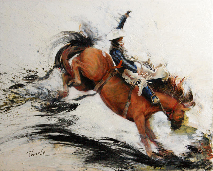 Horse Painting - Horse Rider by Thao Le