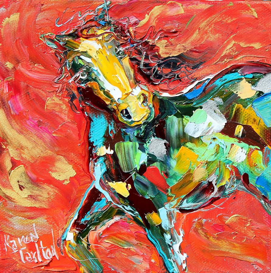 Horse Run Abstract Painting by Karen Tarlton - Fine Art America