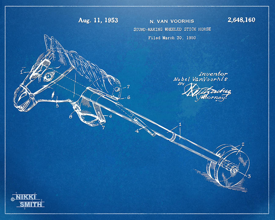 Horse Toy Patent Artwork 1953 Digital Art by Nikki Marie Smith