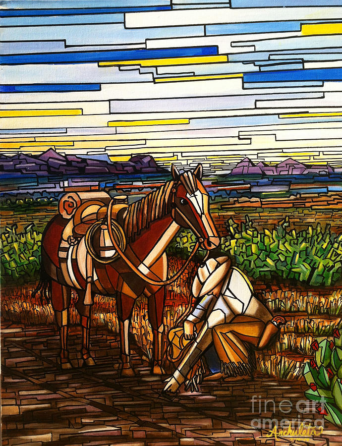 Horse Tracker Painting by Ruben Archuleta - Art Gallery