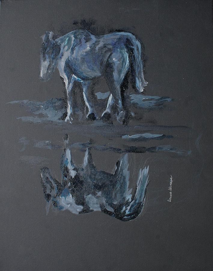 Horse Painting - Horse Under the Moon by Donna Kerness