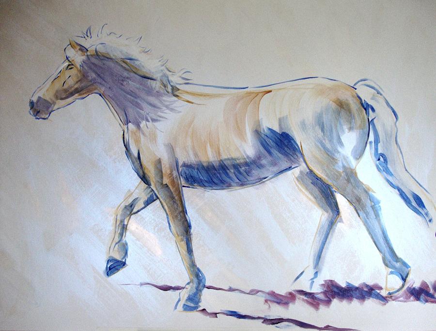 Horse Walking Painting by Mike Jory
