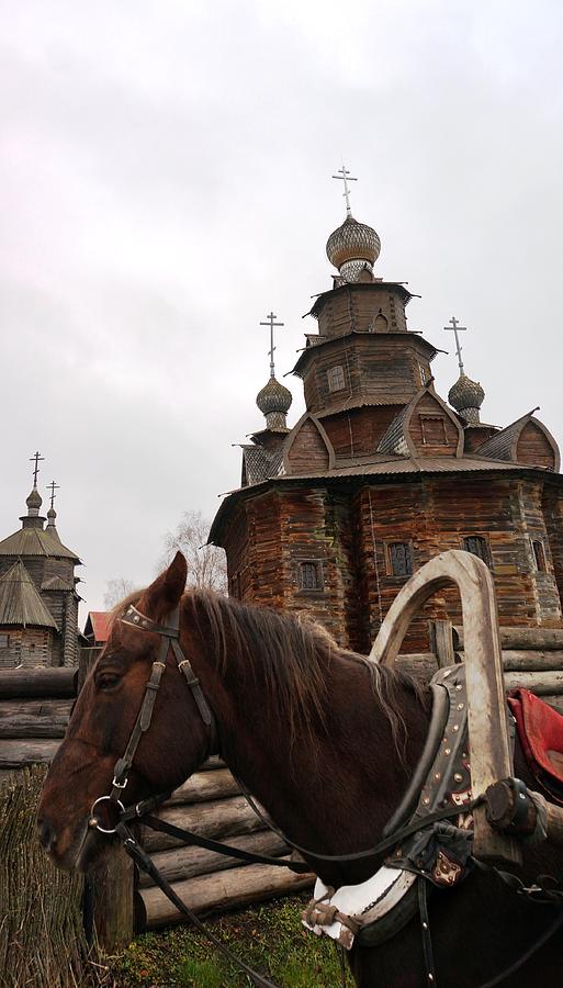 Horse Wooden Church Photograph by Julia Ivanovna Willhite