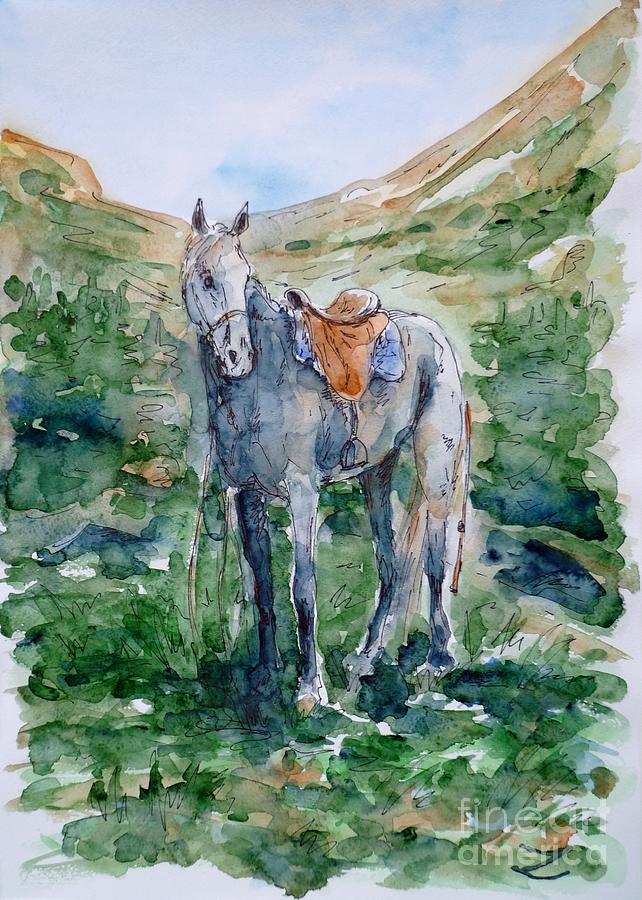 Horse Painting by Zaira Dzhaubaeva