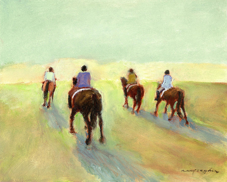 Horseback Riders Painting by J Reifsnyder