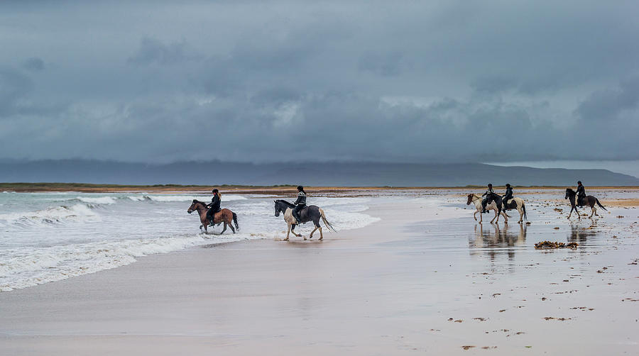 Horseback Riding In The Ocean, Iceland Photograph by Arctic-images