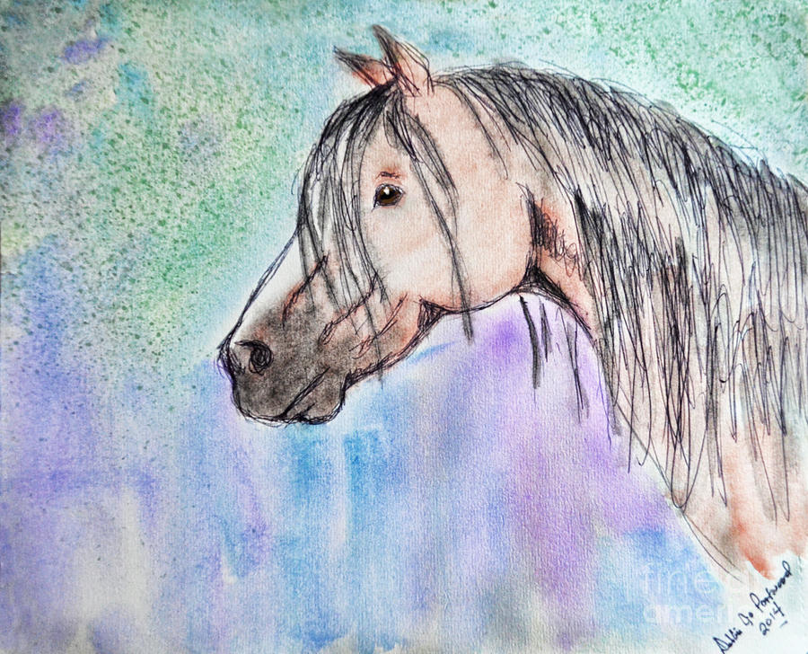 Nature Photograph - Horsehead in watercolor and ink by Debbie Portwood