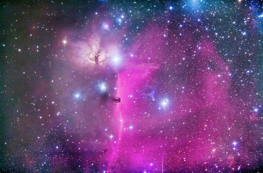 Alnitak Photograph - Horsehead Nebula B33 & Flame Nebula Ngc by Alan Dyer