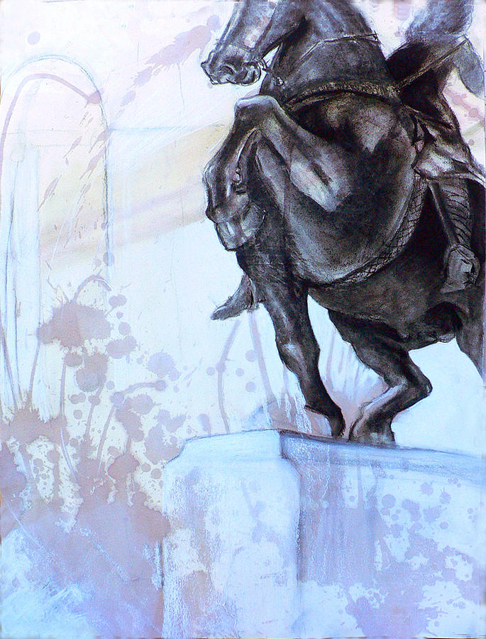 Horseman Drawing by Karen Coggeshall