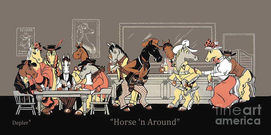 Horse Mixed Media - Horsen Around by Constance Depler