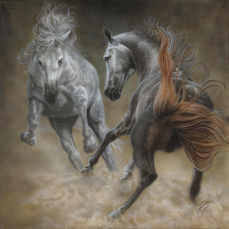 Horse Painting - Horseplay II by Wayne Pruse