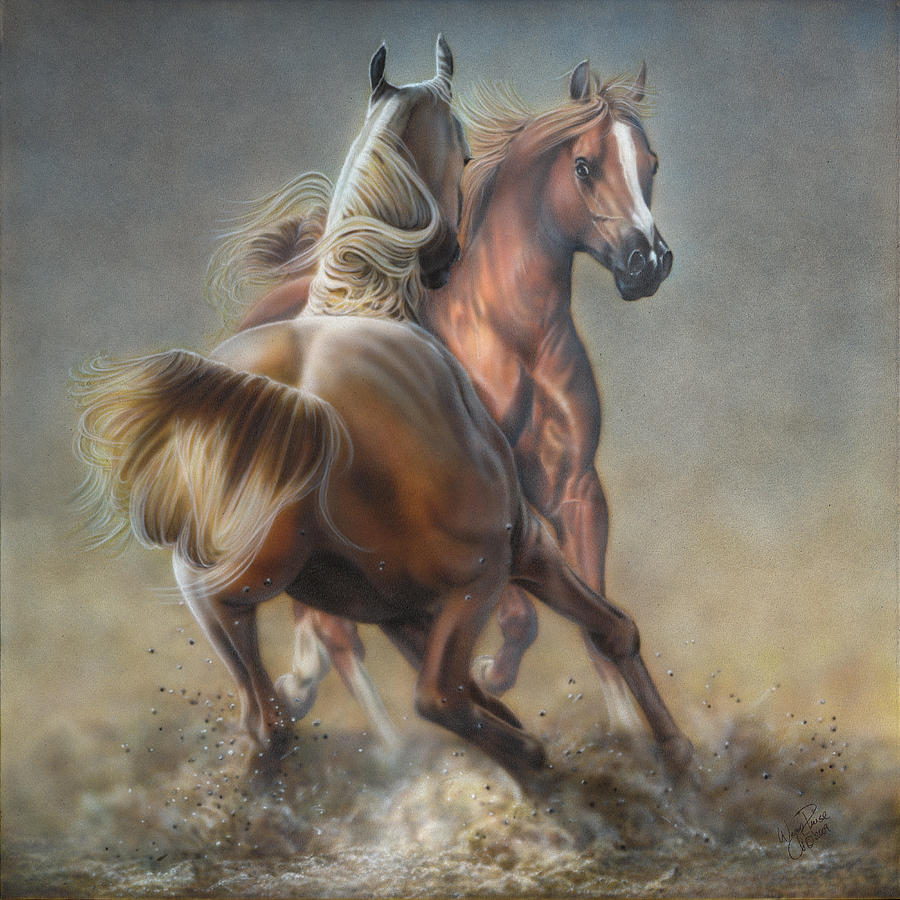 Horseplay Painting by Wayne Pruse