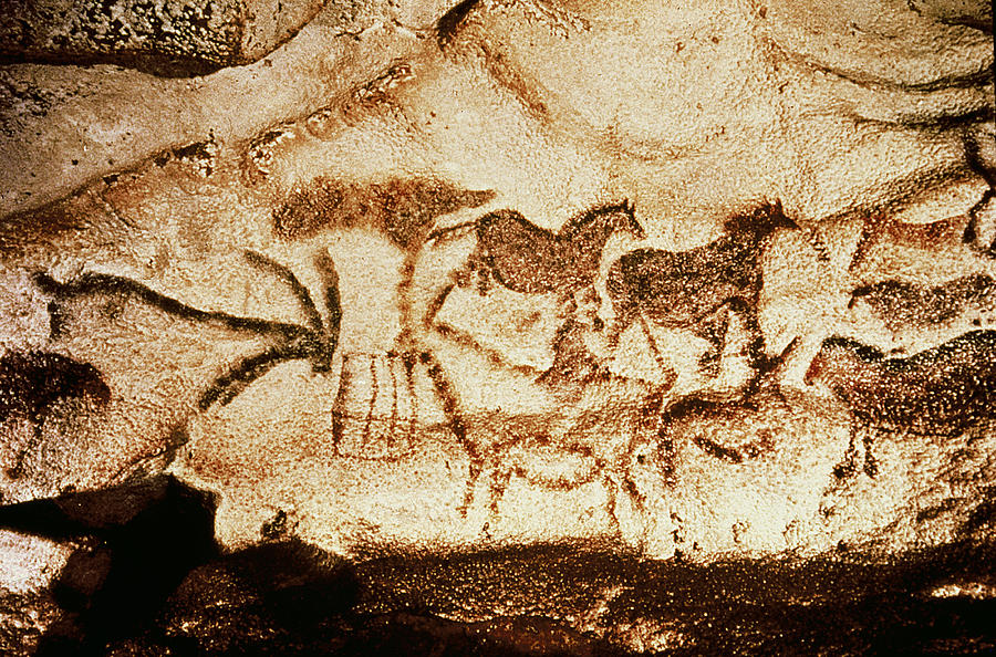 Prehistoric Painting - Horses And Deer From The Caves At Altamira, 15000 Bc Cave Painting by Prehistoric