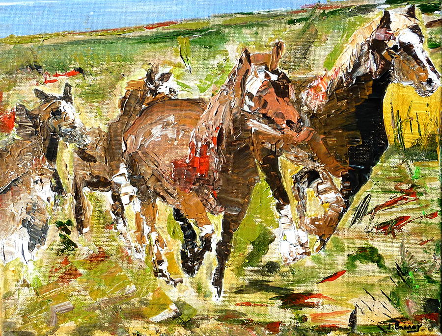 Horses Painting by John Barney