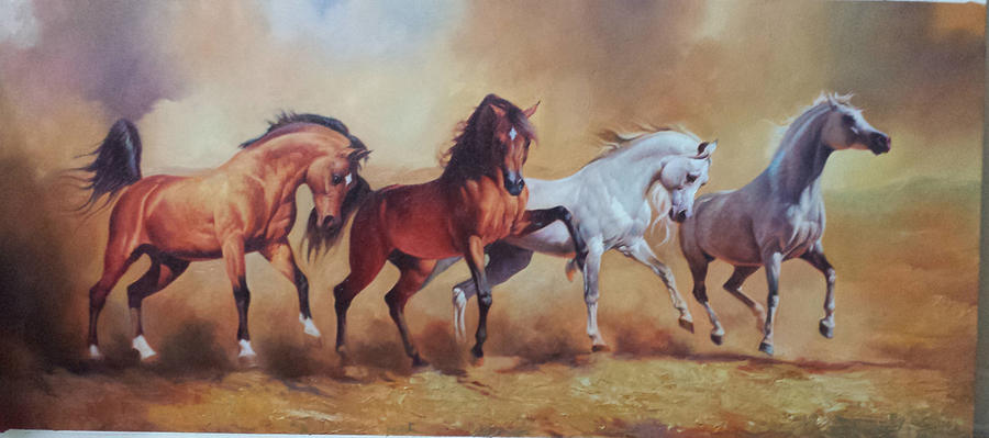 Horses Painting by Majid Hashem - Fine Art America