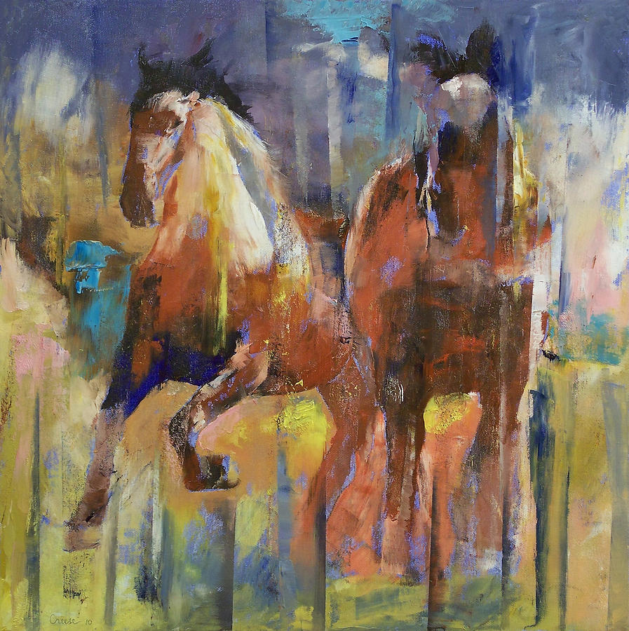 Horses Painting by Michael Creese