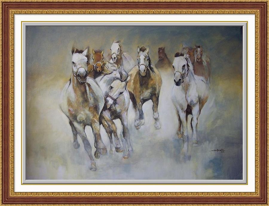 Horse Painting - Horses by Shan Naqvi