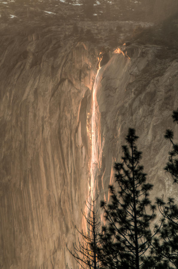 Yosemite National Park Photograph - Horsetail Falls Sunset Glow by Connie Cooper-Edwards