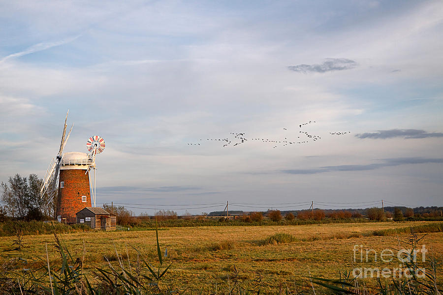 Landscape Photograph - Horsey Windmill in Autumn by Louise Heusinkveld