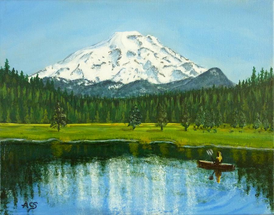 Hosmer Lake Painting by Amelie Simmons