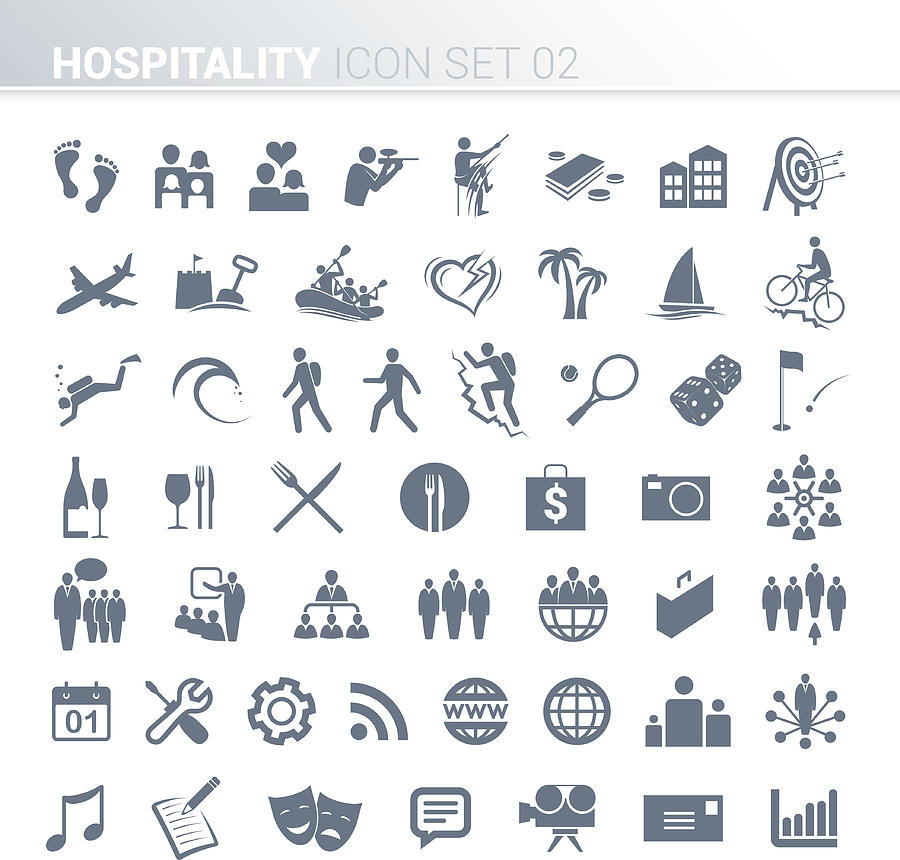 Hospitality activity icons Drawing by Enjoynz
