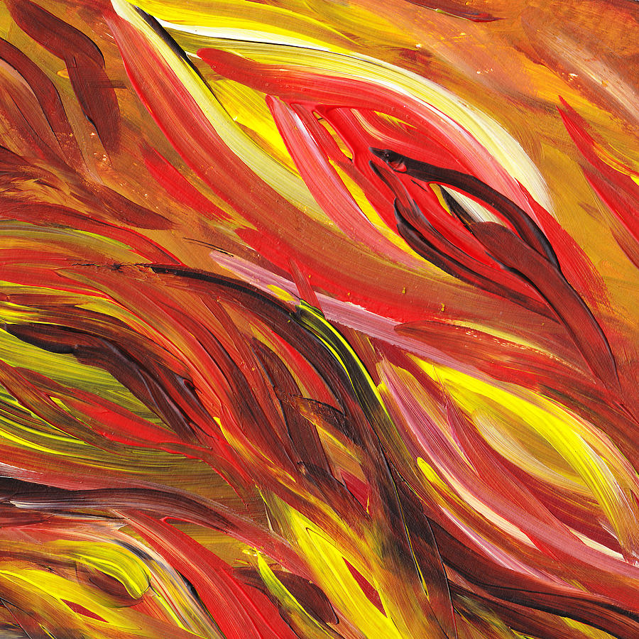 Hot Abstract Flames Painting by Irina Sztukowski