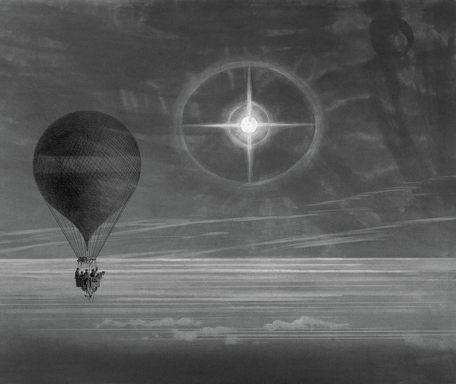 Hot Air Balloon, 1875 Drawing by Granger Hot Air Balloon, 1875 Drawing by Granger