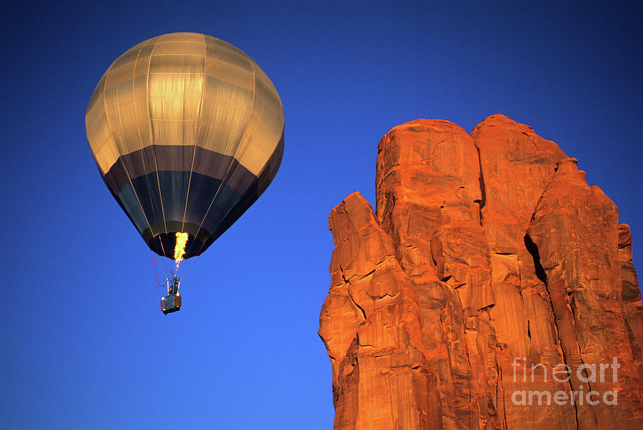 Nature Photograph - Hot Air Balloon Monument Valley 4 by Bob Christopher