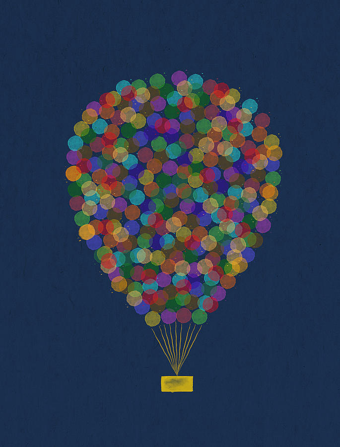 Hot Air Balloon Digital Art - Hot air balloon by Aged Pixel